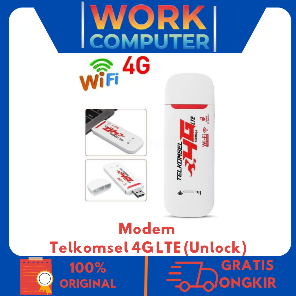 Modem Telkomsel 4G LTE (Unlock) - Up To 500mbps / Modem usb Telkomsel / Modem 4G Lte telkomsel