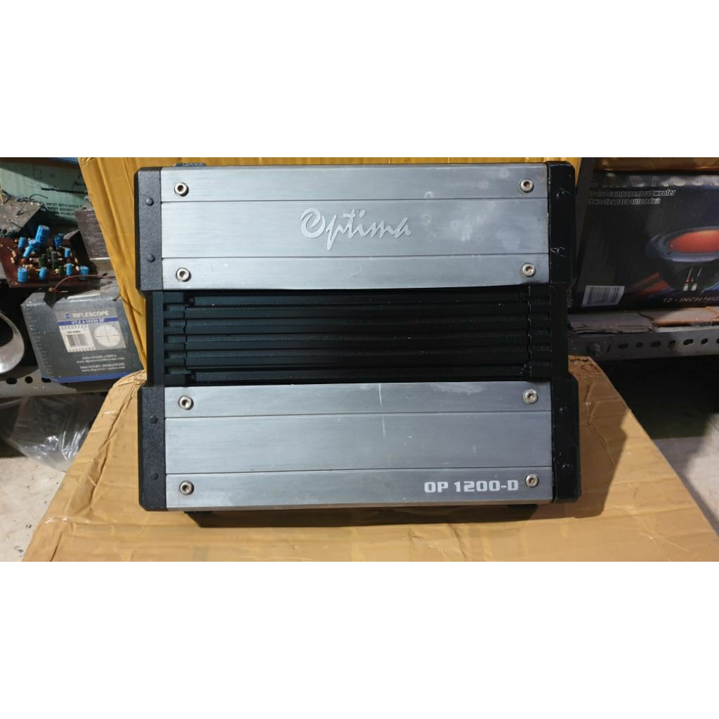 power amplifier mobil monoblock class d optimal op 1200-d second bekas normal siap pakai sudah di te