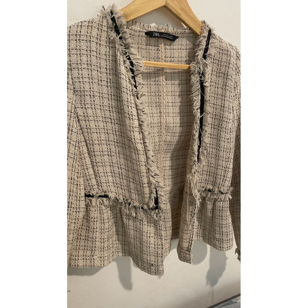 zara tweed cardigan