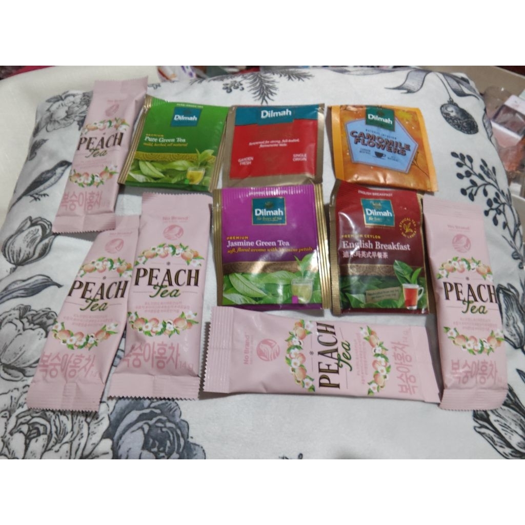 Bundling 5 Peach Tea dari Korea dan 5 Dilmah mix varian
