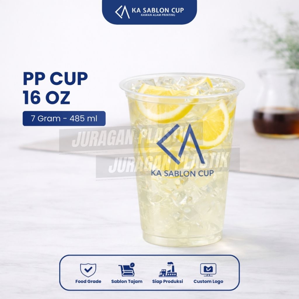 PP CUP 16OZ  (Cup Plastik / Gelas Plastik) Bahan Tebal