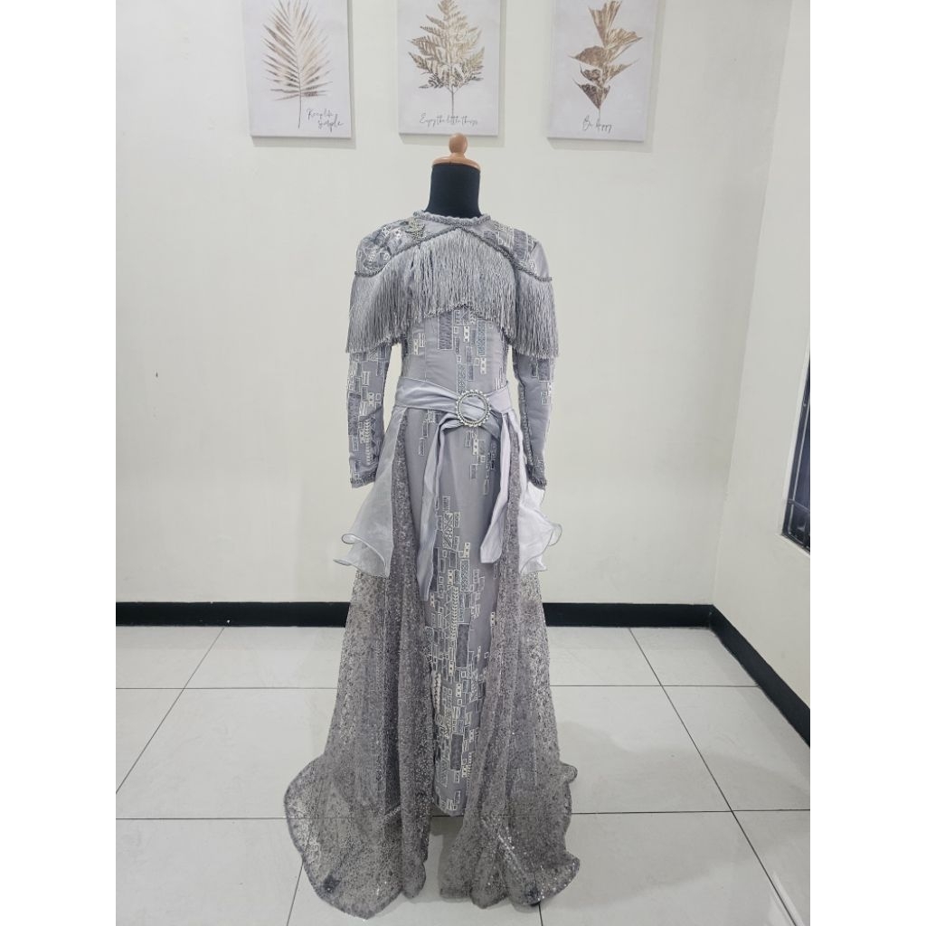 Gaun Busana Muslim Ash Grey Anak PRELOVED