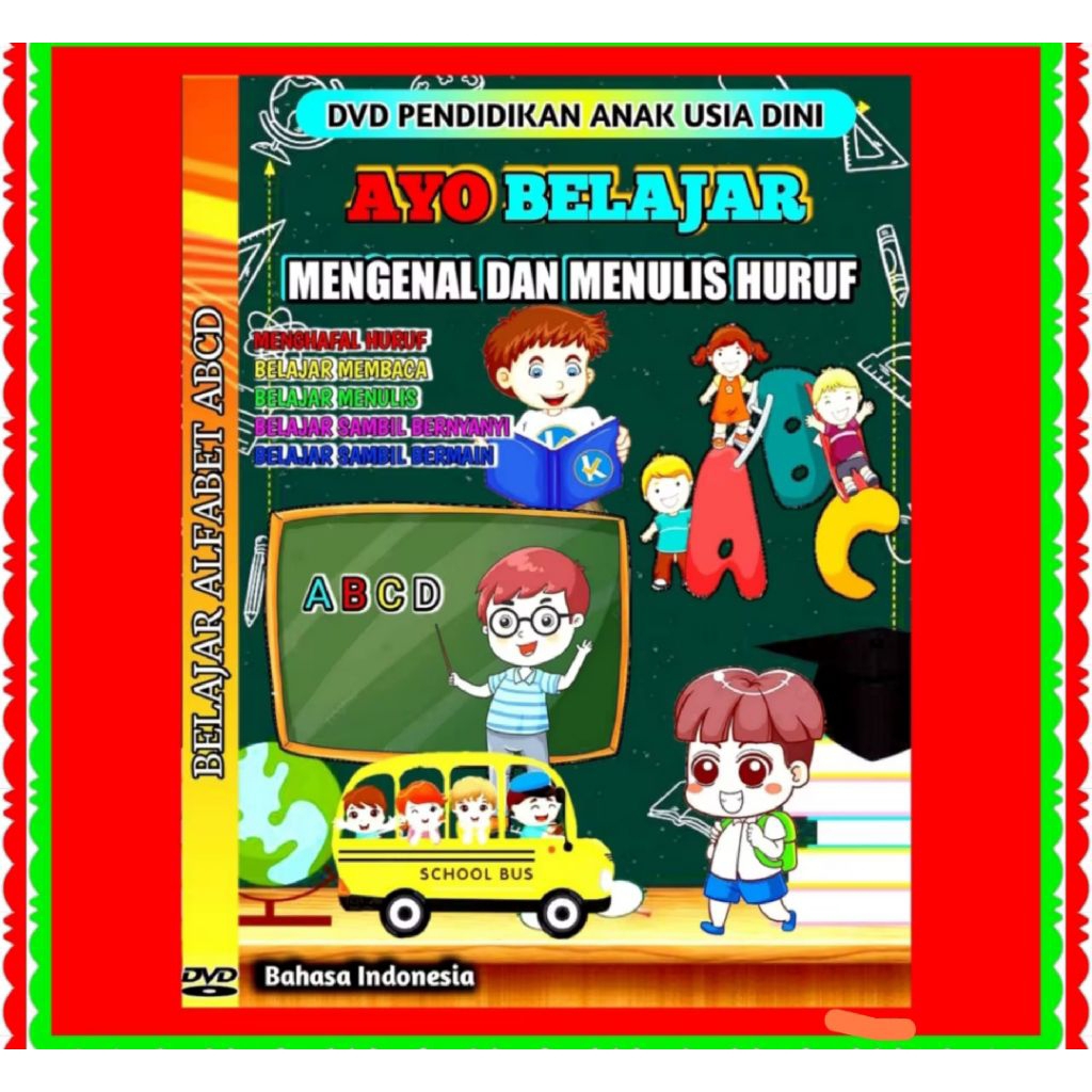 KASET DVD EDUKASI ANAK BELAJAR MENGENAL HURUF DAN MEMBACA-EDUKASI BELAJAR ANAK PAUD-EDUKASI BELAJAR 