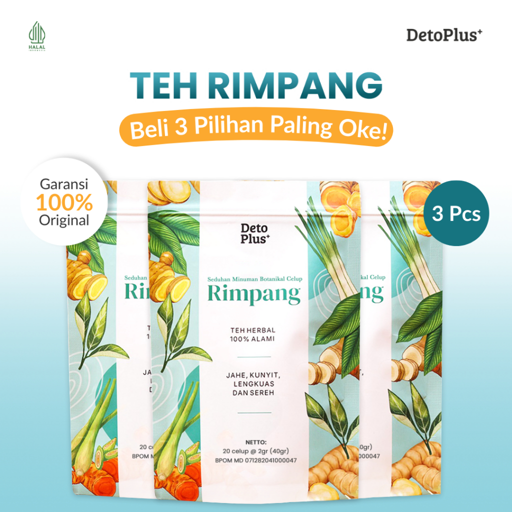 [BPOM] 3 Teh Rimpang Detoplus ala JSR - Teh Celup Instan Rempah Alami Jahe Kunyit Lengkuas Sereh - B
