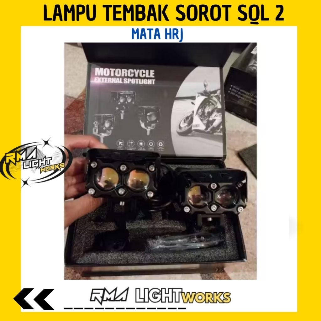lampu tembak sorot SQL 2 mata HRJ sinar putih putih