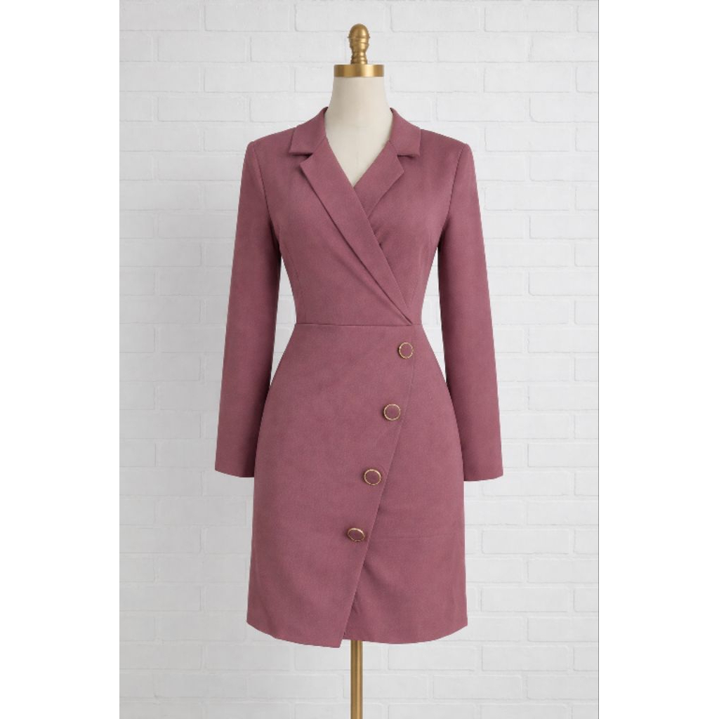 Dress ungu / dress korea / dres terbaru / dres wanita / dres / elegant