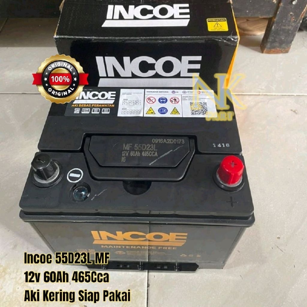 Aki Mobil Incoe 55D23L MF 60Ah Accu Kering Siap Pakai