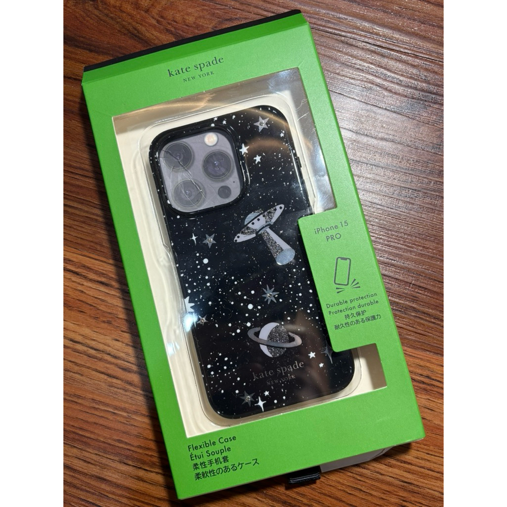 preloved iphone 15 pro kate spade case black space