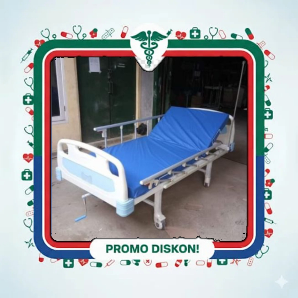 Tempat Tidur Pasien Bed Pasien 1 Crank / 2 Crank / 3 Crank ABS Bed Pasien Rumah Sakit