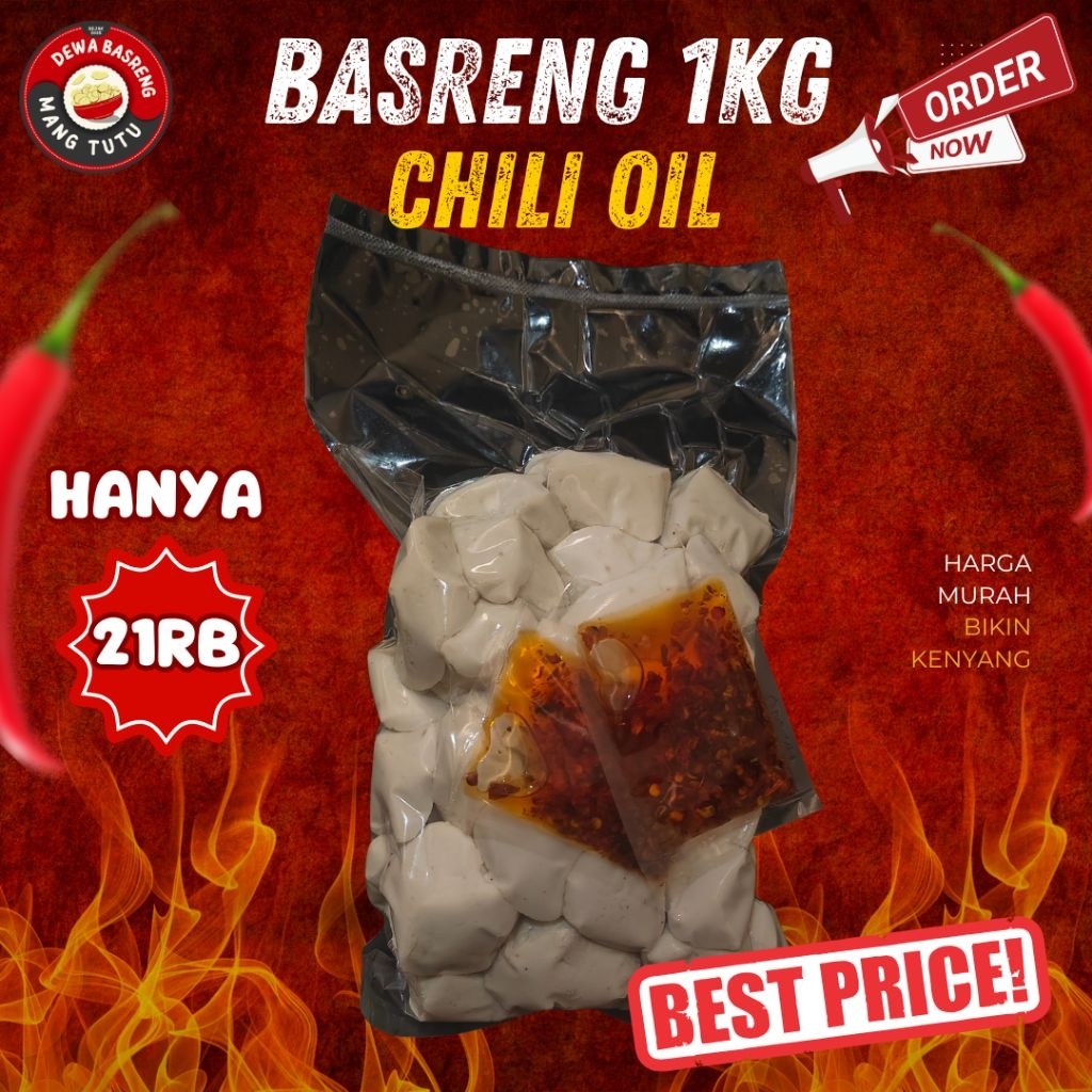 BASRENG CHILI OIL 1KG MURAH MERIAH BASRENG MENTAH 1KG GRATIS CHILI OIL