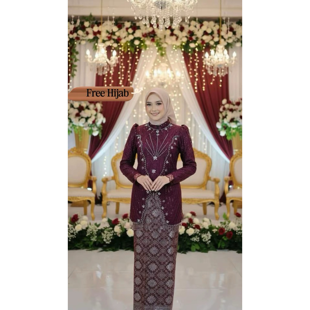 ( Free Hijab ) Kebaya Viral Elva Ronce Model Terbaru2026 - Kebaya Wisuda Modern Trend Masa kini - Ke