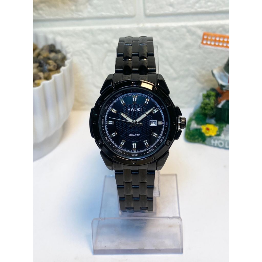 [BISA COD] 5PJ - Jam Tangan Halei 8010L - Tali Stainless - Fitur Date - Jam Tangan Pria Jam Tangan W