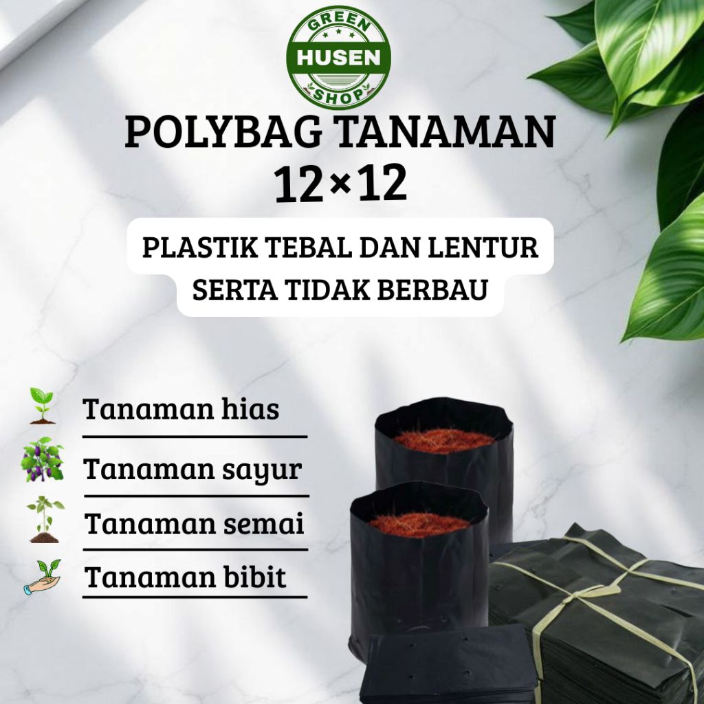 Polybag Tanaman Kecil Ukuran 12 × 12 100 Lembar Polibag Murah Polibek semai