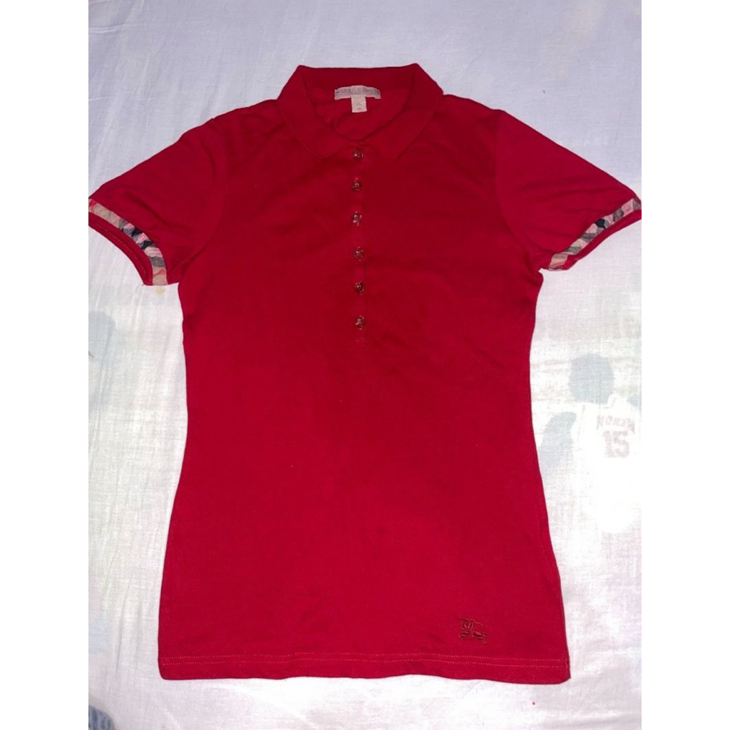 burberry red polo (preloved) ori 100%