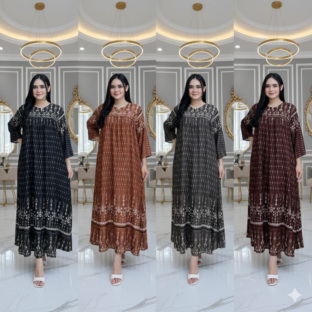 DRESS ARABELA/SELINA DRESS/MIDIDRESS RAYON ETNIK/LONGDRESS JUMBO/DASTER JUMBO/HOMEDRESS/GAMIS ETNIK