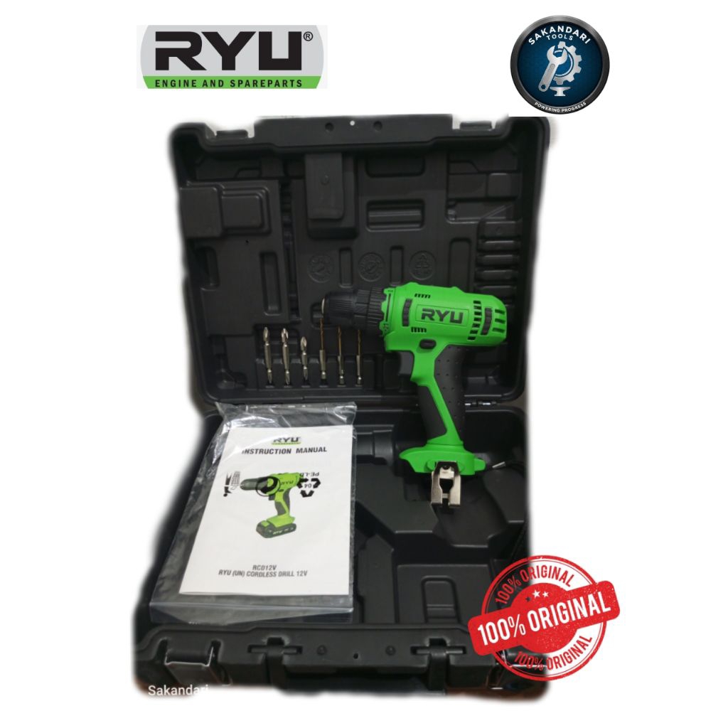 Original Mesin Bor Cordless RYU RCD12VOLT Tanpa Baterai