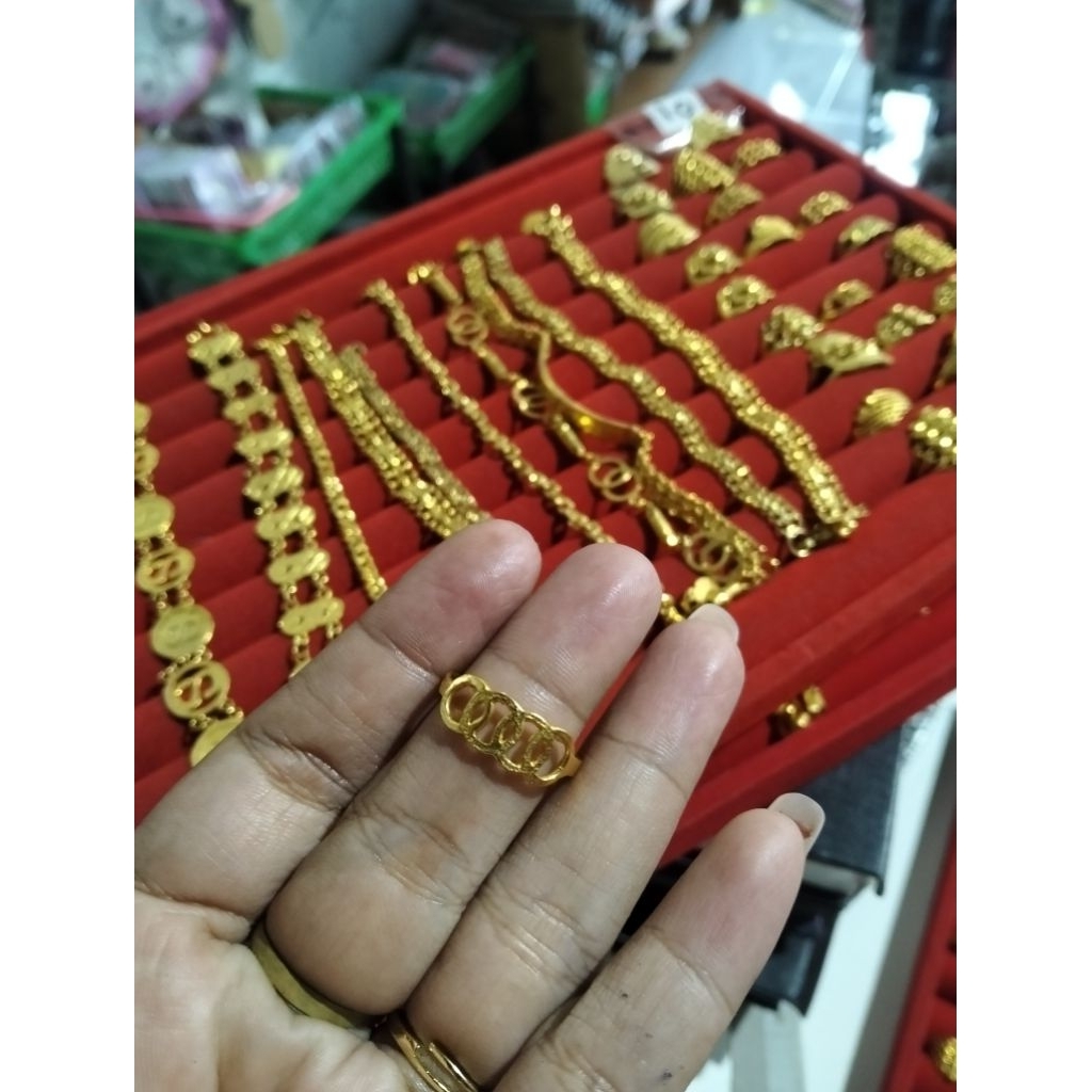 Cincin Coco bahan koin 91 asli Tempahan/bahan uang 500an/kuningan