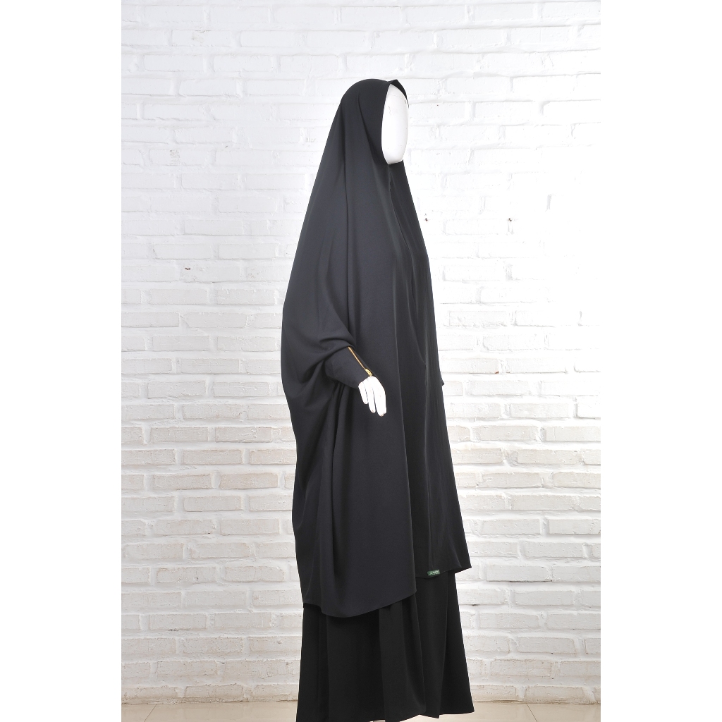 Khadijah Indonesia - Zakiyyah French Zipper | Non Pad Line | French Khimar | Free Cadar Poni