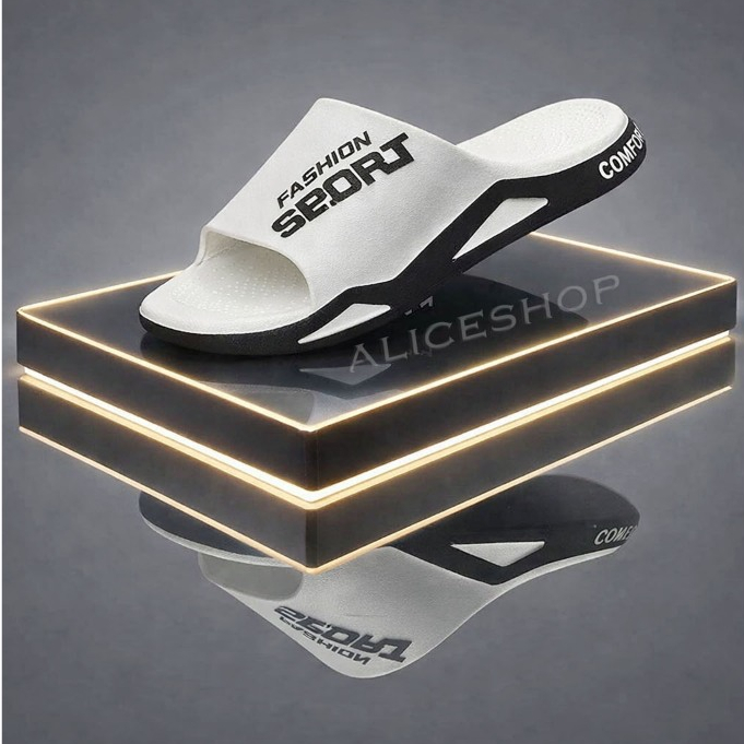 sandal pria slop karet terbaru casual kekinian sandal selop pria keren
