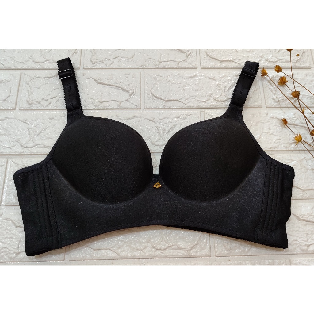 Bra Seamless Push Up Bra Premium Bra Hitam Polos - Gasp