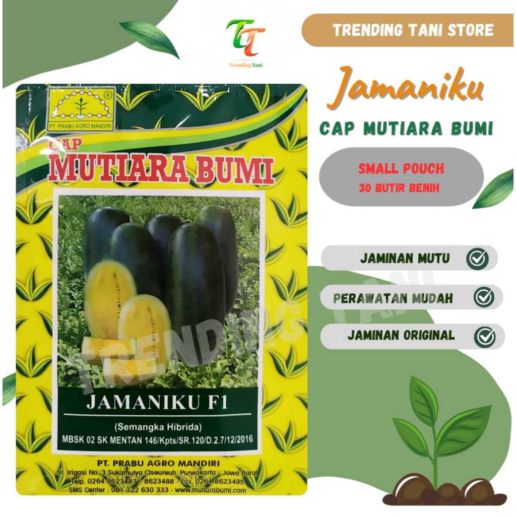 Benih Semangka Daging Kuning JAMANIKU F1 Isi 30 Butir Cap Mutiara Bumi - Tipe Inul