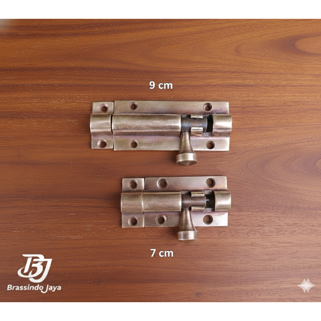 Grendel Slot Pintu atau Pengunci Slot Pintu Kuningan Antik Panjang