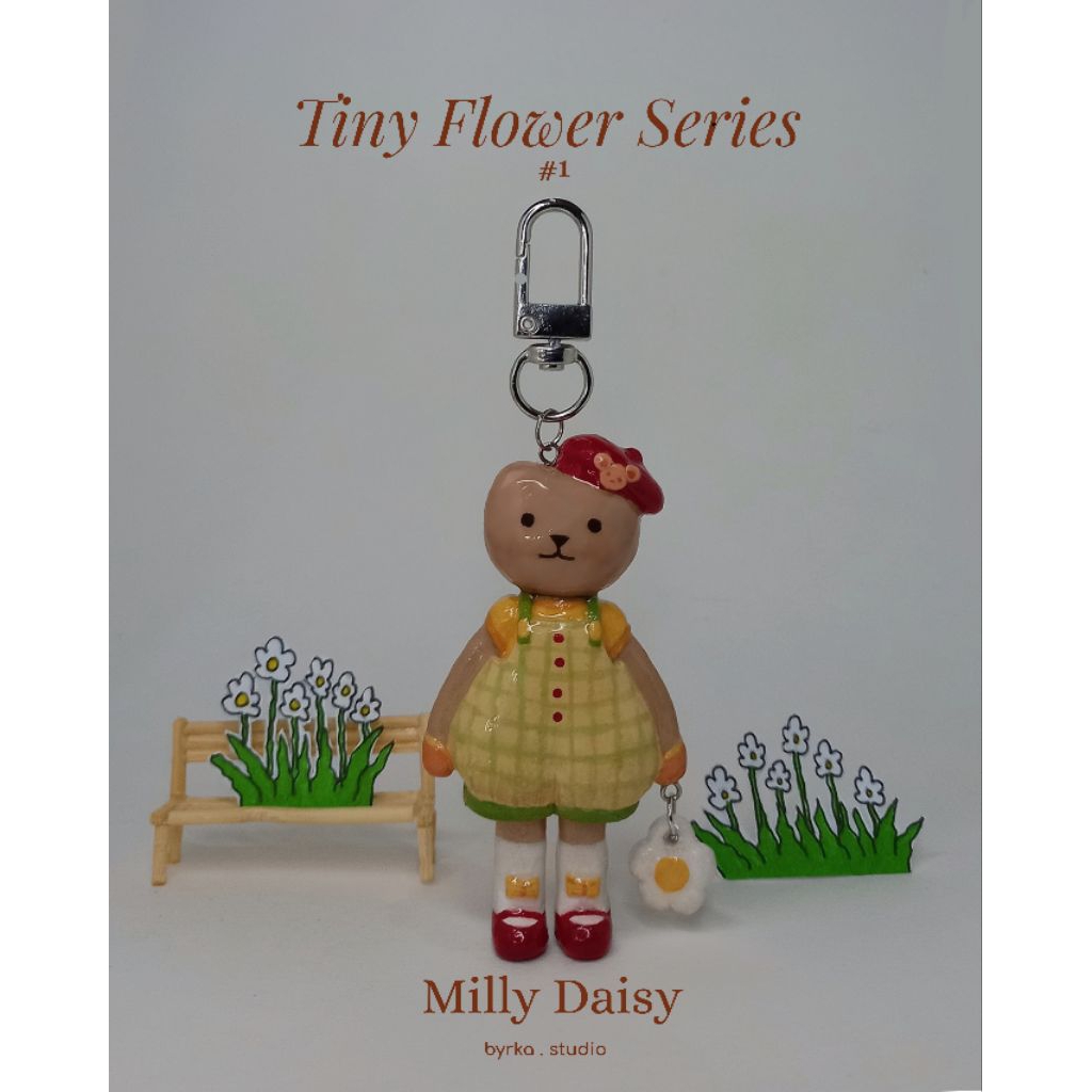 Milly Daisy Clay Keychain | Handmade Gantungan Tas Aesthetic