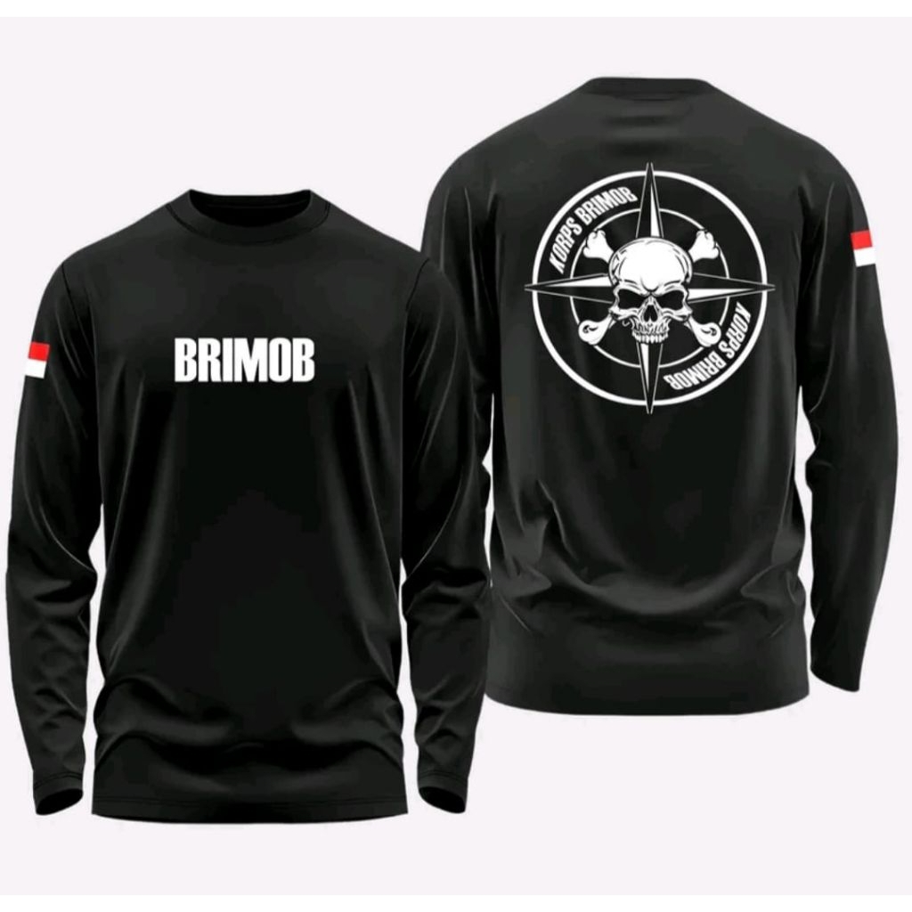 KAOS LENGAN PANJANG TACTICAL BRIMOB KORPS BRIMOB/KAOS SABLON KEREN/KAOS PRIA NYAMAN DAN  KEREN