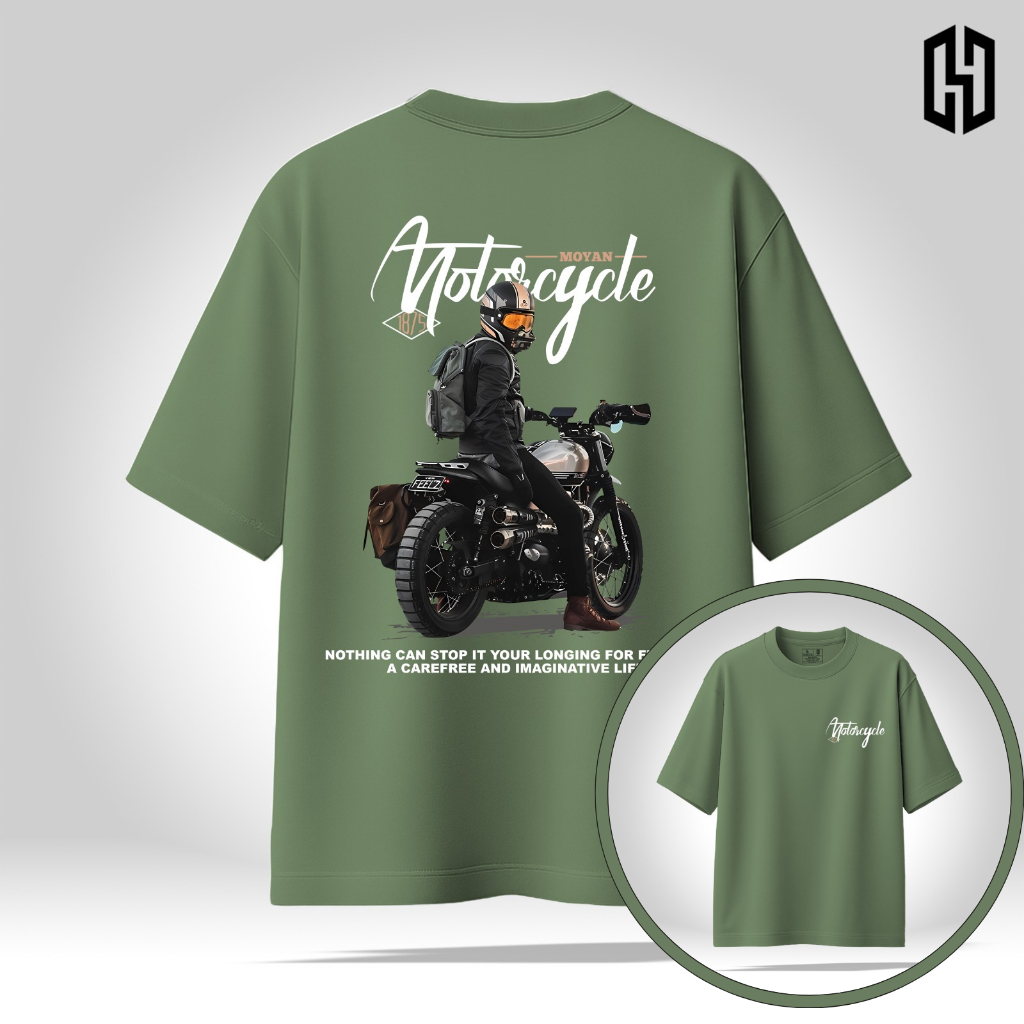 HAENHA Kaos Oversize Heavyweight Motorcycle Cotton Combed 16S
