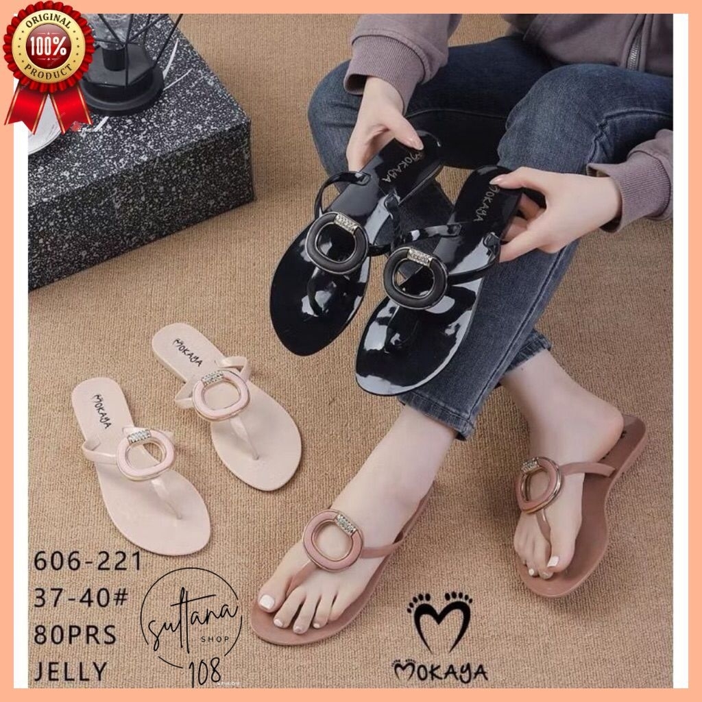 Sandal Jepit Mokaya 606 Sandal Jepit Lubang Mutiara PVC Terbaru