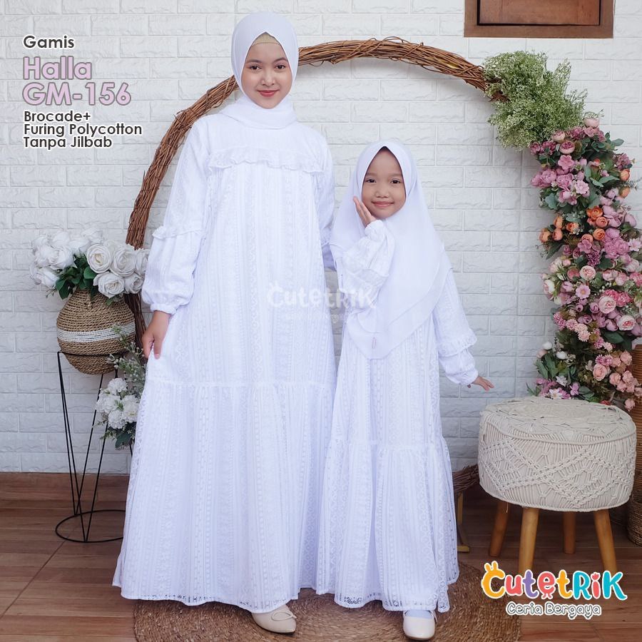 Gamis Putih Remaja Gamis Brukat Remaja Dress Muslim Anak Perempuan Gamis Anak Putih polos Cutetrik