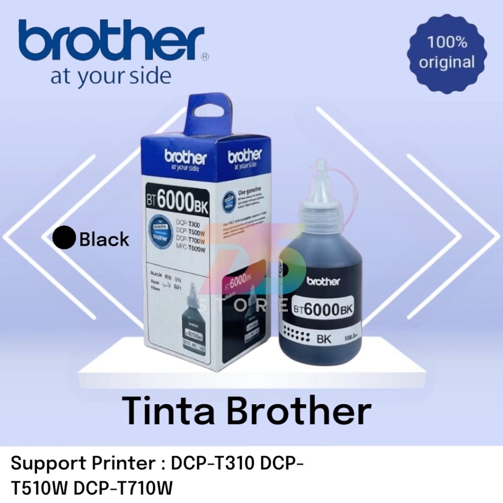 Tinta Brother 6000 Black Original Support Printer : DCP-T310 DCP-T510 DCP-T710