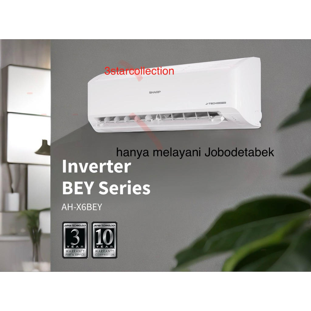AC Sharp Inverter hemat listrik AH- X6BEY 1/2PK Garansi Resmi sharp 3 tahun