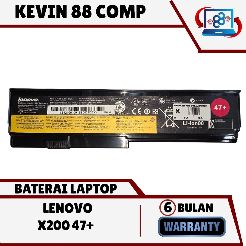 Baterai Lenovo X200 47+ X200s X201 X201i