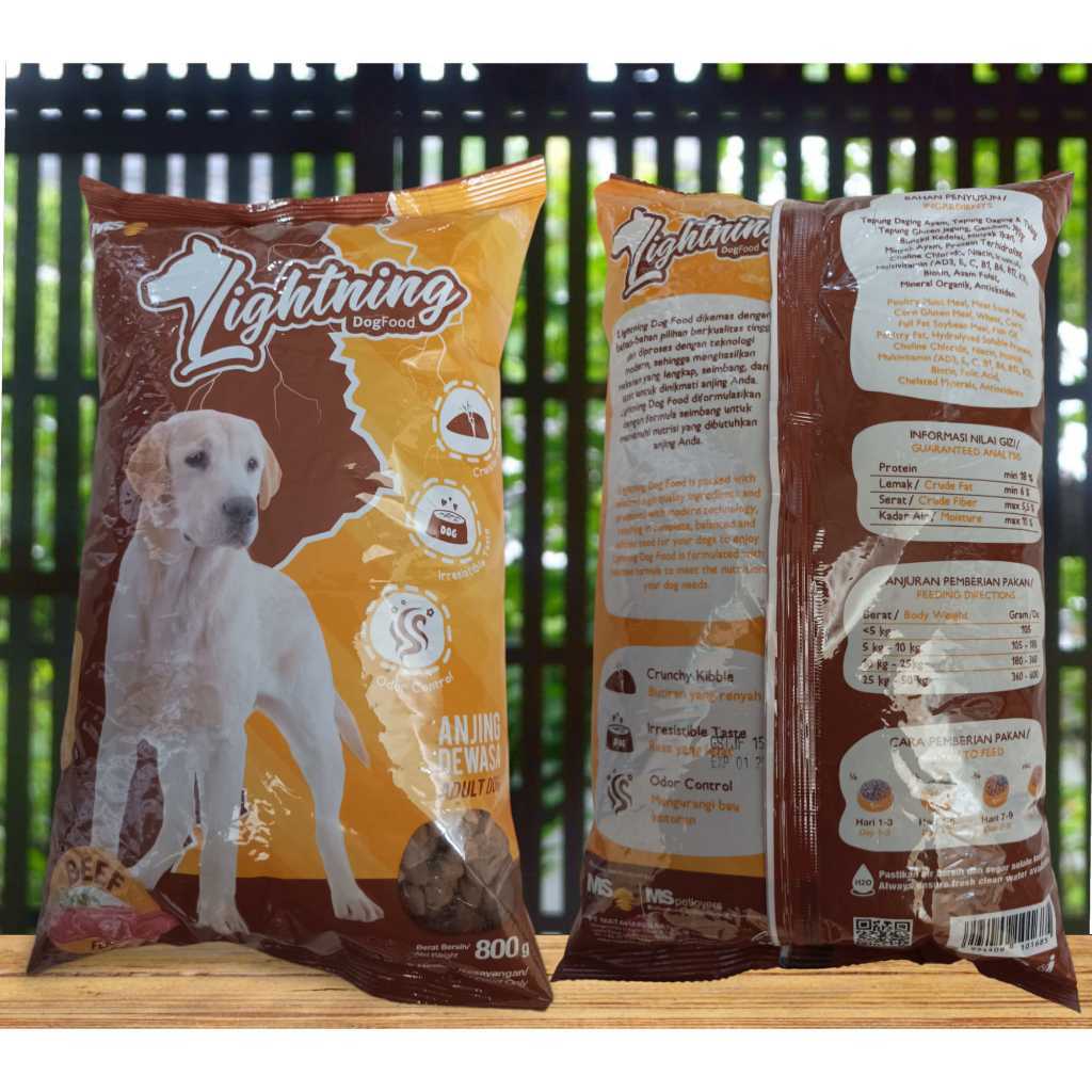 LIGHTNING DOG 1sak 20 KG (isi25pouch 800gr) dry dog food 1sak 20 KG 20kg 20 kilogram karung zak sak 