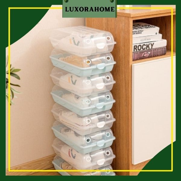 HL0199 Kotak Sepatu Plastik Transparan Penyimpanan Kotak Sepatu Shoes Storage Box