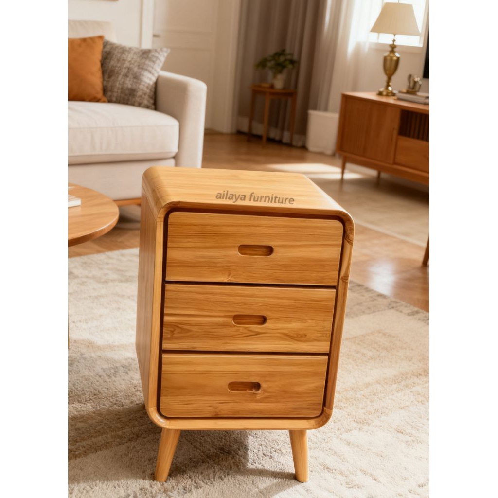 meja nakas minimalis 3 laci