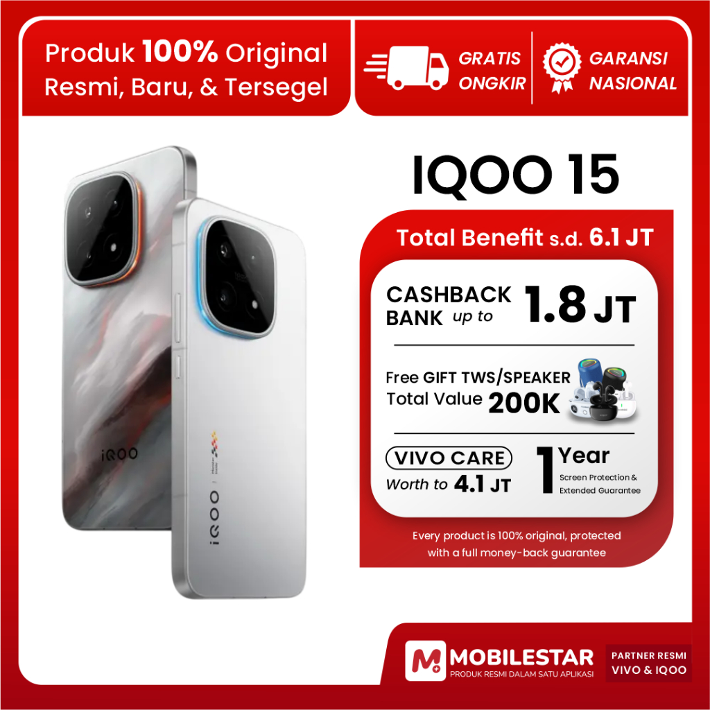 [BNIB] HP Gaming iQOO 15 | Snapdragon 8 Elite Gen 5 8K VC Cooling System | RAM 16GB | GARANSI RESMI