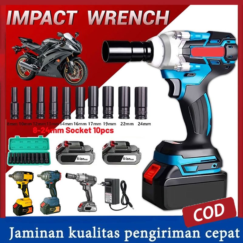 Impact Wrench 598V Cordless Impact Wrench  impact baterai MESIN BOR UNTUK BAUT MOBIL impact Brushles