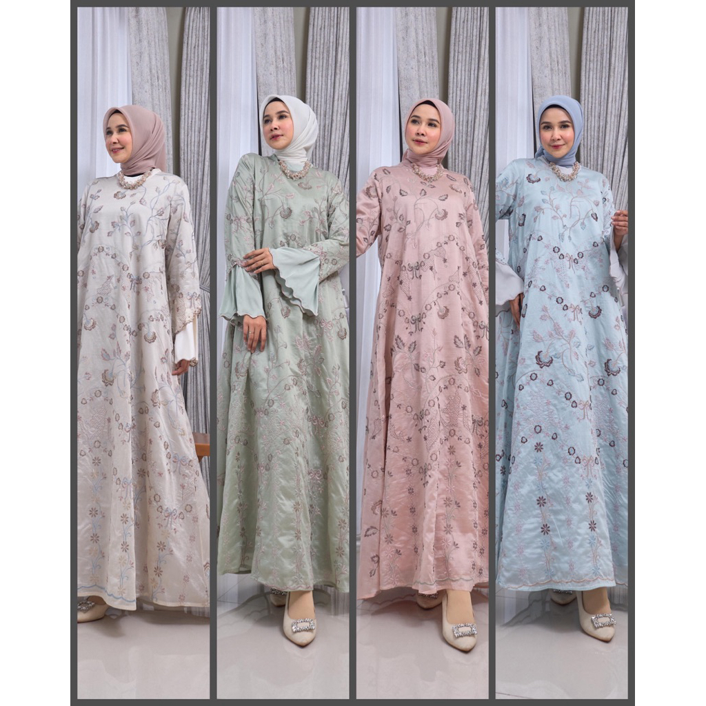 Gista  Dress Gamis  Standar jumbo Terbaru by Marevi Ori