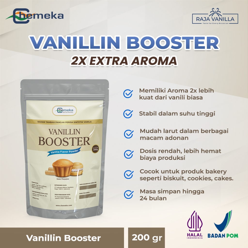 Chemeka Vanillin Booster Powder Perisa Vanila Bubuk - 200g