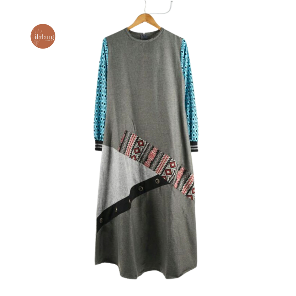 Jamise Dress Gamis  Elegan Bahan Premium Adem Nyaman Dipakai Seharian Look Mewah dan Simple - Ilalan