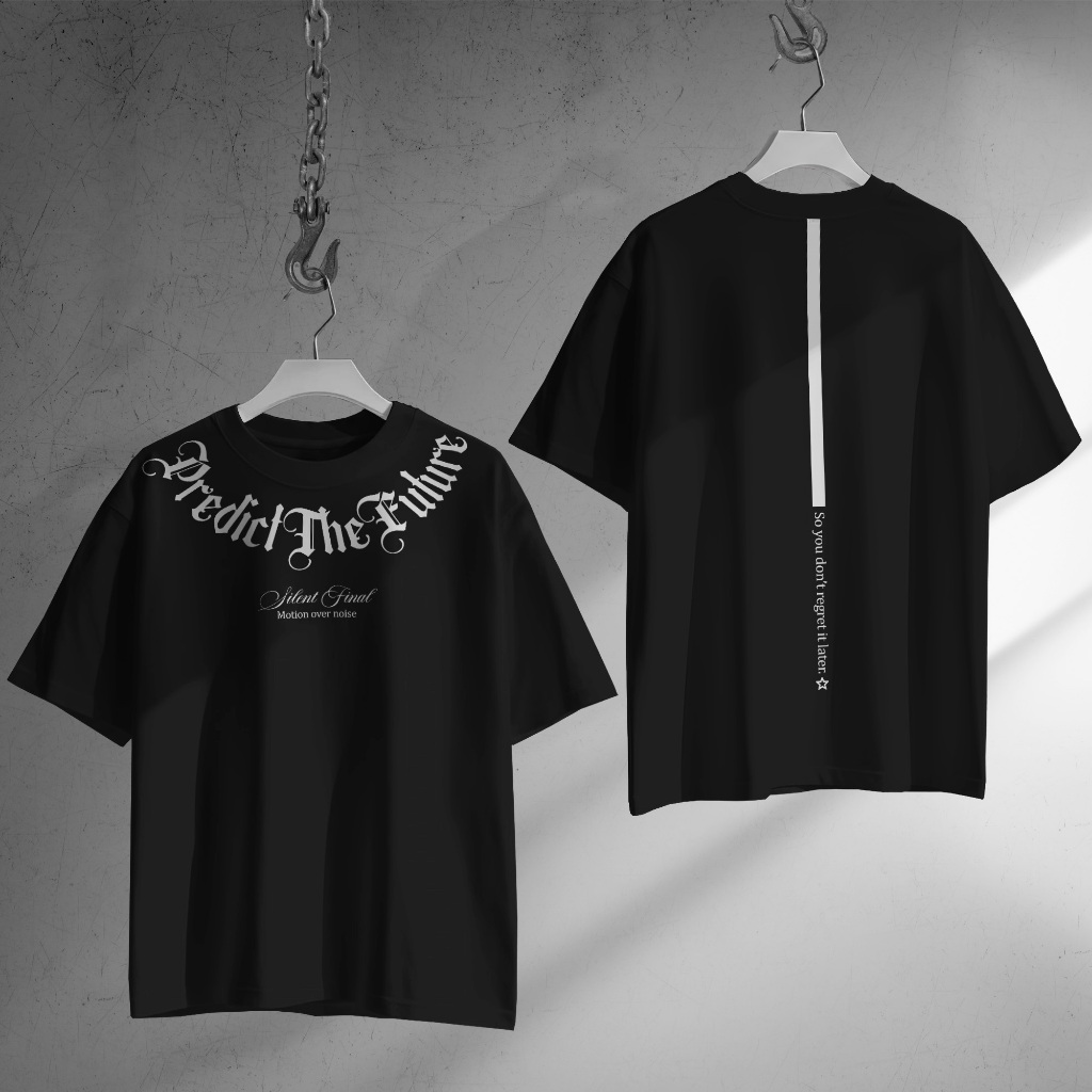HYPERDRIP - OVERSIZE T-Shirt " PREDICT" | Kaos Oversize Unisex | Cotton Combed 20s Tebal | Baju Dist