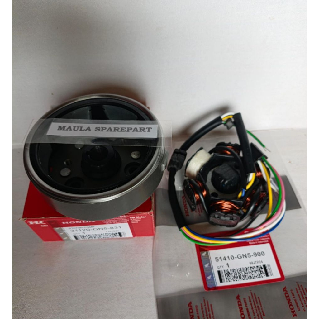 2 ITEM MAGNET SPUL ASSY GN5 HONDA ORIGINAL SUPRA LAMA, SUPRA X, SUPRA FIT LAMA LEGENDA MOTOR MOTORCY
