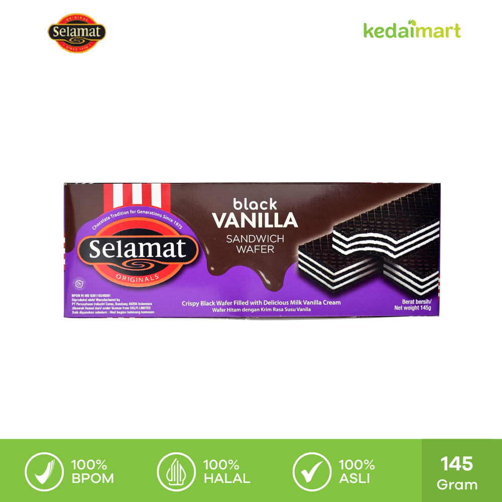 Selamat Wafer Black Vanilla 145 Gram