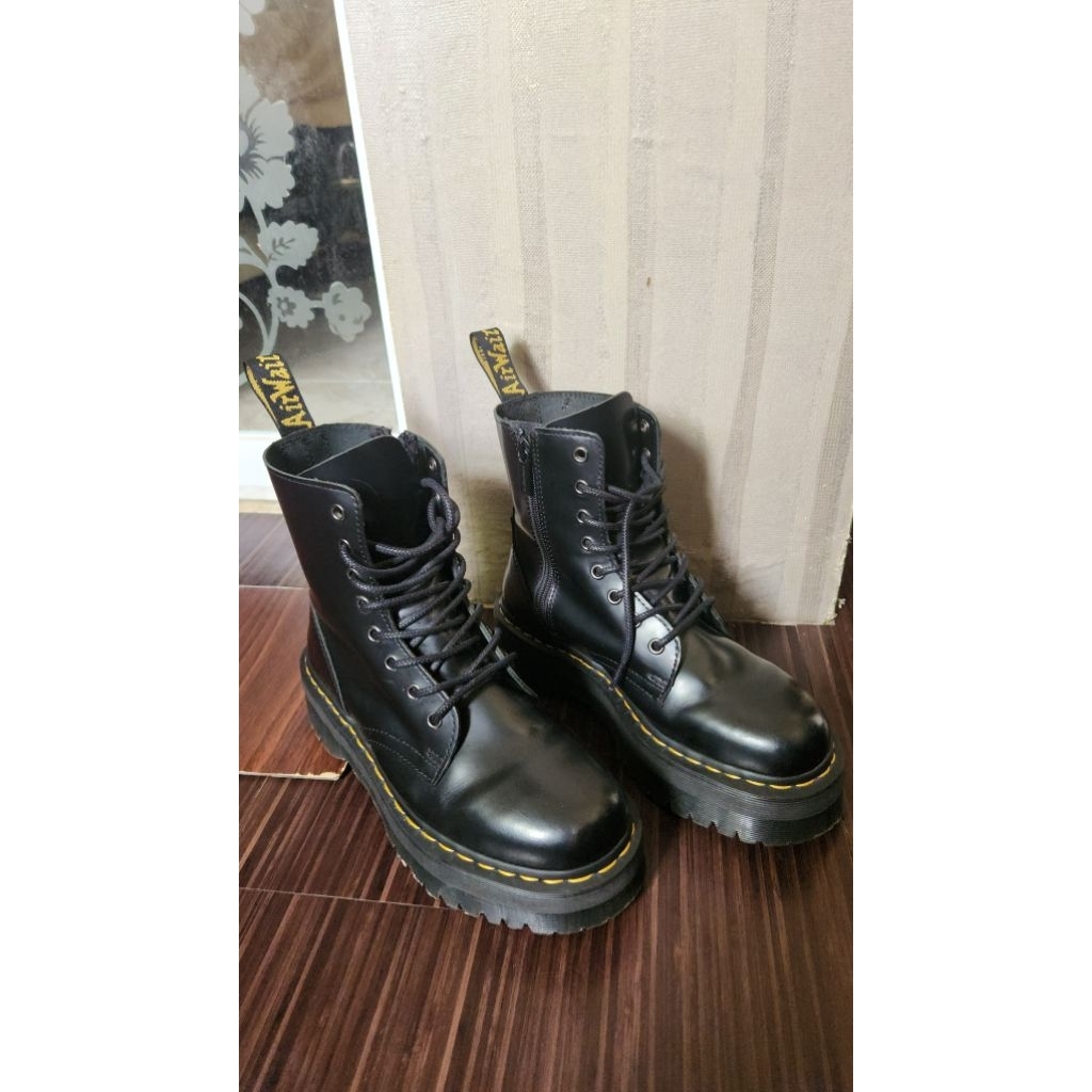 Dr Martens Jadon Smooth Leather Platform Boots Size 39 sepatu boot kulit tinggi docmart asli origina