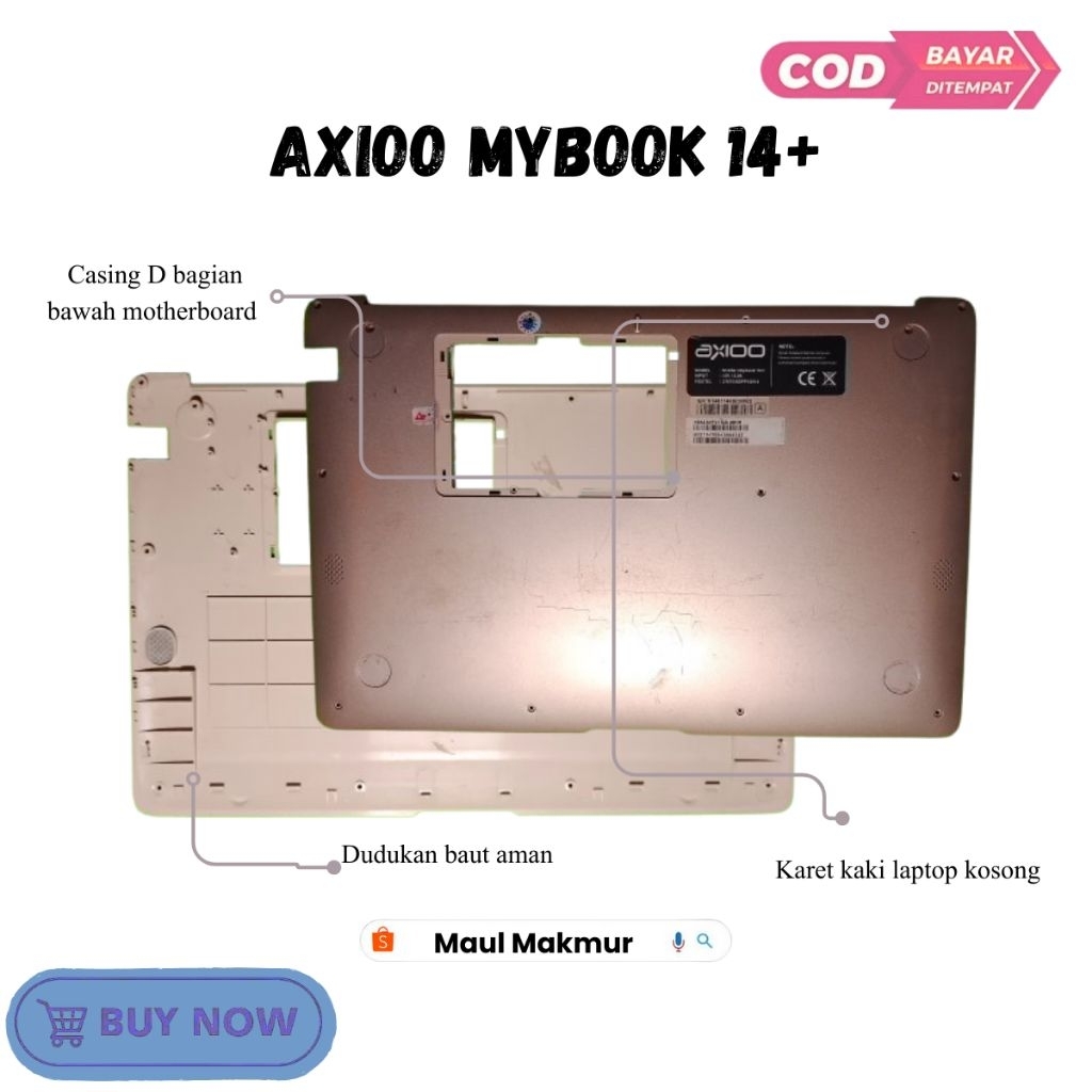 SECOND Casing Bawah Laptop | Axioo Mybook 14+ | Case D Bagian Bawah Motherboard Laptop