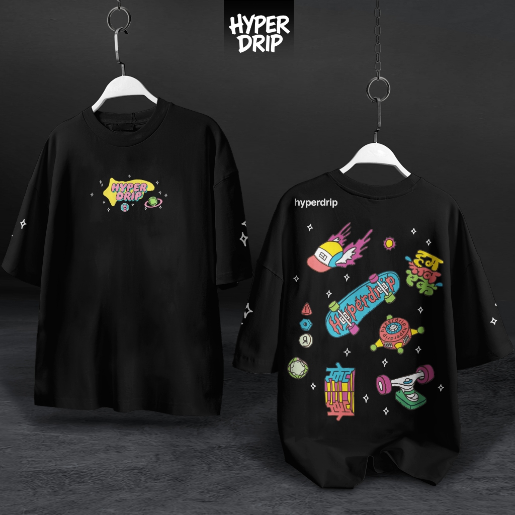 HYPERDRIP - OVERSIZE T-Shirt " SKATER DRIP " | Kaos Oversize Unisex | Cotton Combed 20s Tebal | Baju