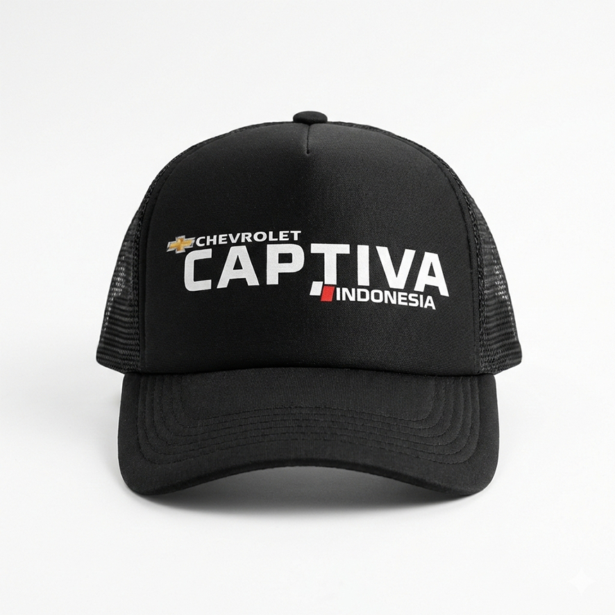 Topi Trucker Sablon chevrolet captiva Dewasa Unisex - Topi Jaring bisa custom logo Satuan