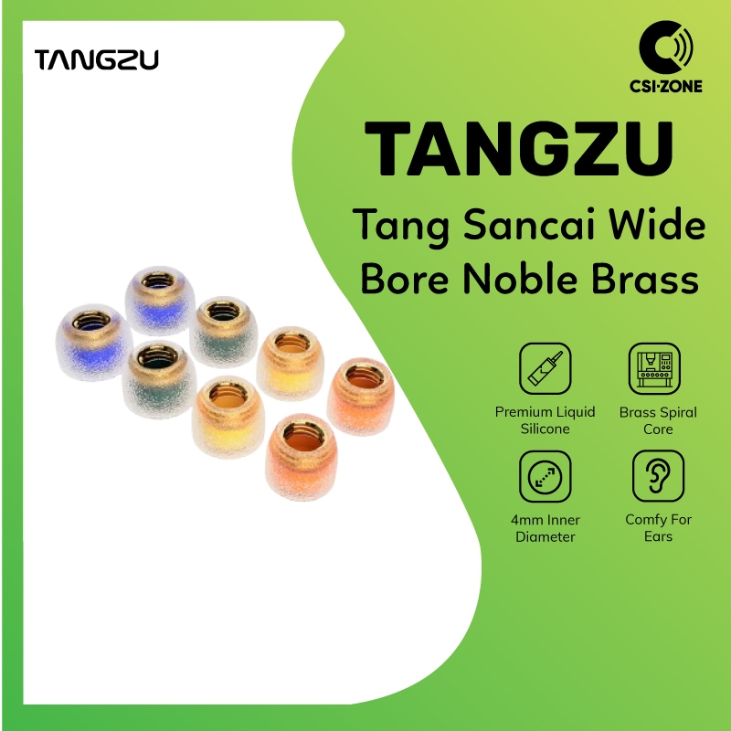 Tangzu Sancai Wide Bore Noble Silicone Brass Eartips For In Ear Monitor Earphone